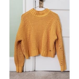 Yellow hollister sweater